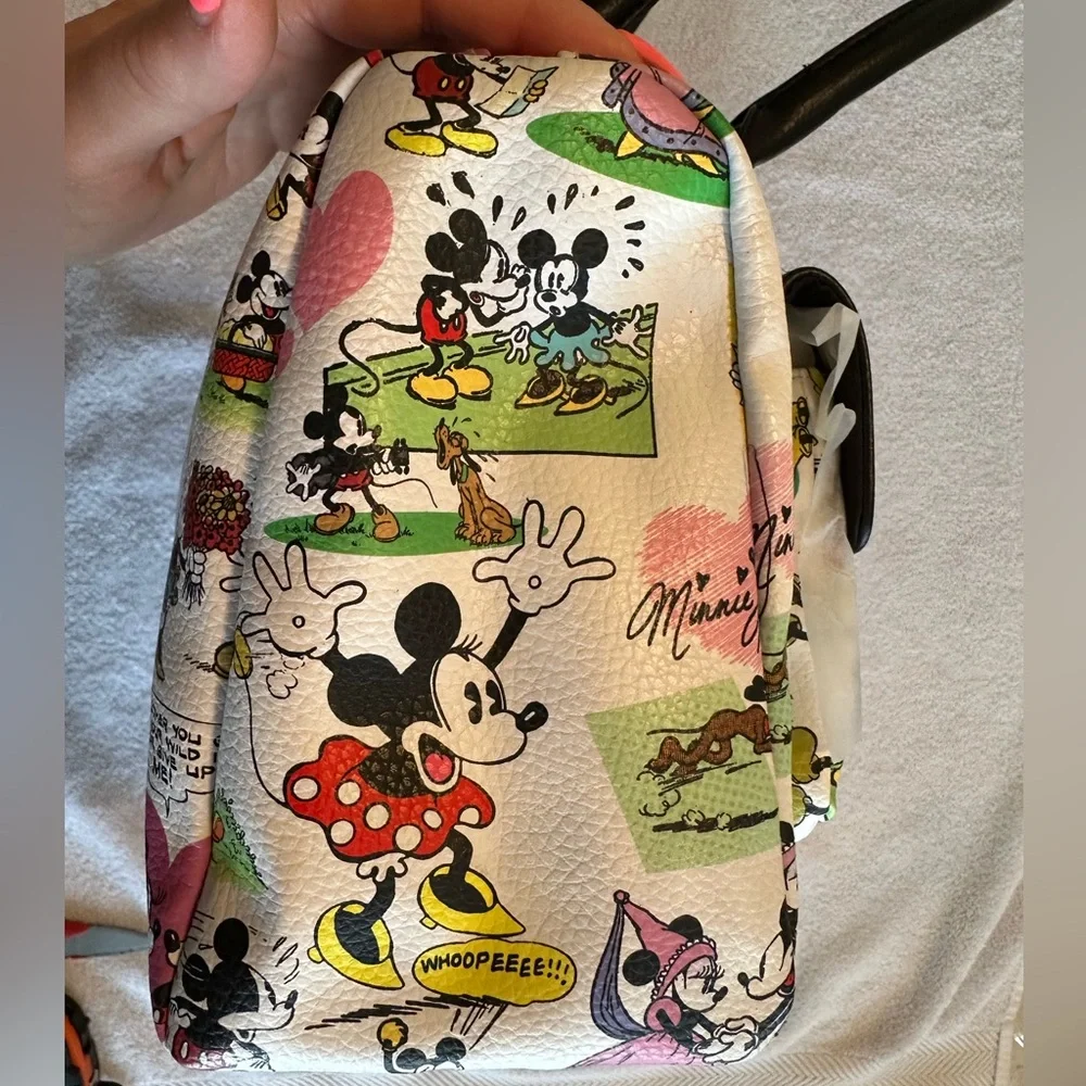 Disney Parks Retro Mickey Mouse Minnie Mouse Animated Comic Strip Bag  Purse NWT